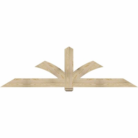 Ekena Millwork Redmond Rough Sawn Timber Gable Bracket, Douglas Fir, 96"W x 28"H x 4"D x 6"F, 7/12 Pitch GBW096X28X0406RED00RDF